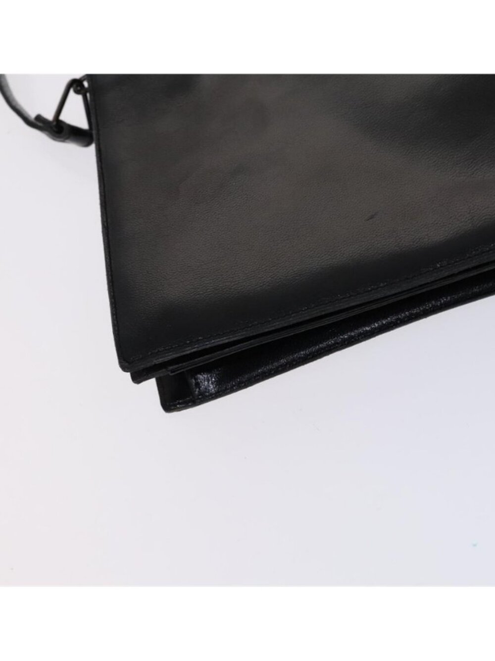 Authentic SAINT LAURENT Shoulder Bag Leather Embossed Black - Picture 7 of 16